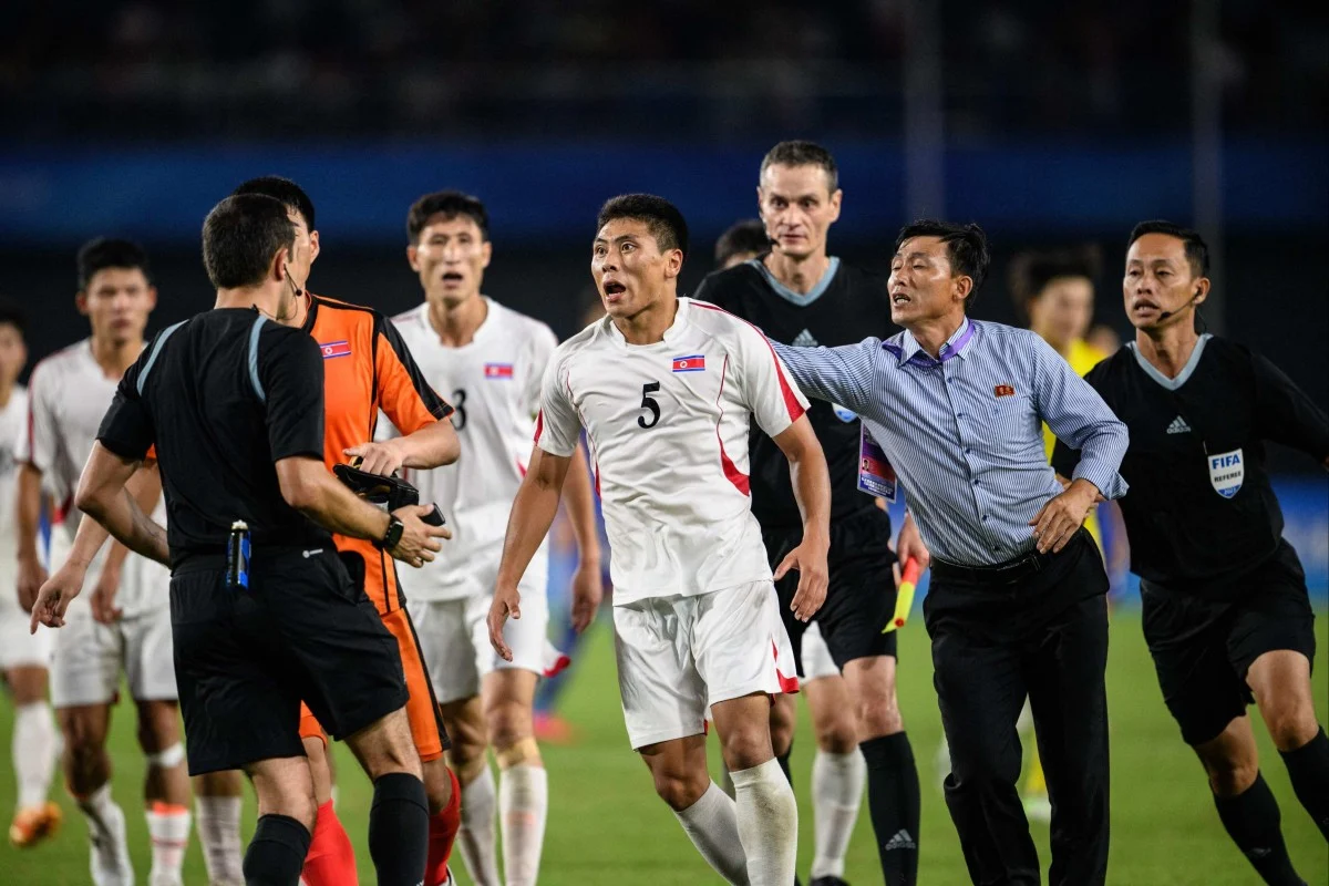 Furious North Korean Footballers Clash With Referee After Controversial Penalty At Asian Games 2023